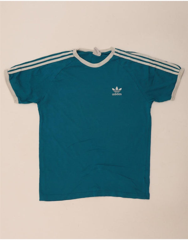 T-shirt Adidas da uomo a maniche corte Top Large in cotone blu