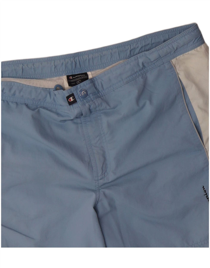 Pantaloncini da bagno da uomo Champion Large in poliestere color block blu