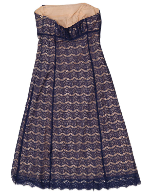 Abito senza spalline in pizzo da donna Coast UK 10 Piccolo nylon floreale blu navy