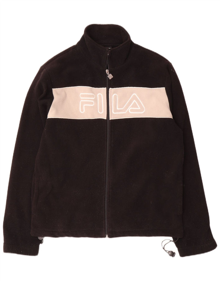Giacca in pile grafica da uomo Fila UK 38 Medium Black Colourblock