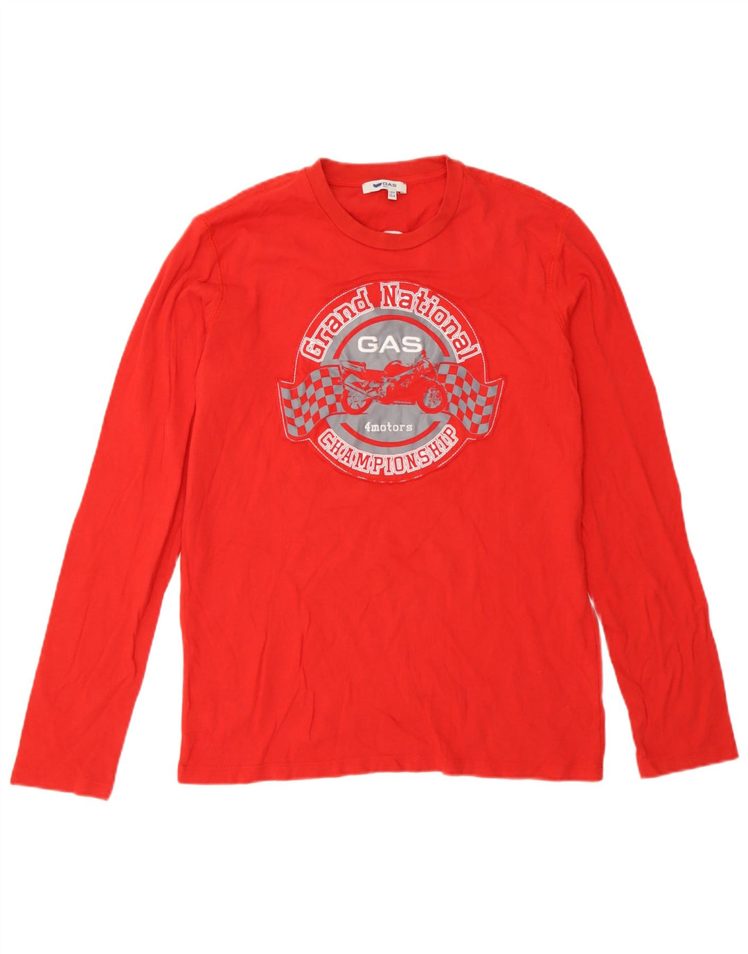 Maglia grafica da ragazzo Gas a maniche lunghe 11-12 anni in cotone rosso