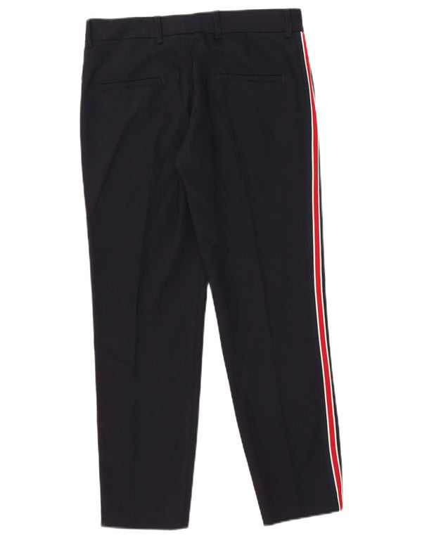 Pantaloni da abito slim da donna Zara EU 34 2XS W24 L26 Blu navy a righe