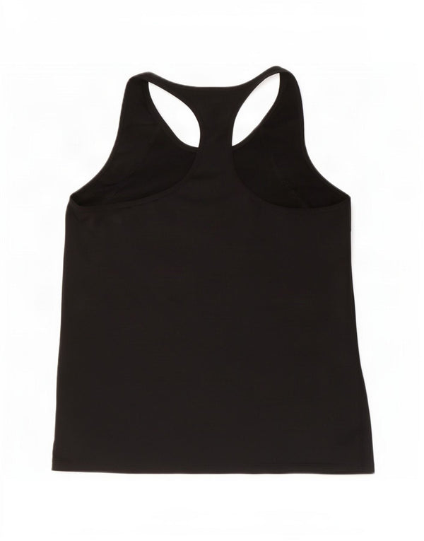 Nike Womens Dri Fit Graphic Vest Top UK 12 Medium Black Polyester