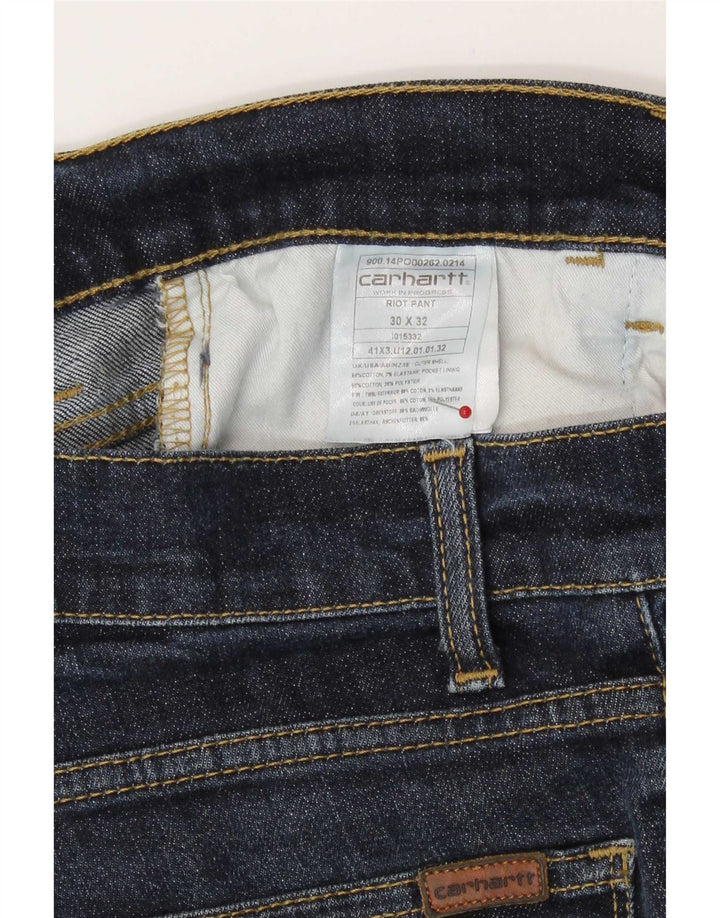 Jeans corti da donna Carhartt W30 L22 cotone blu navy
