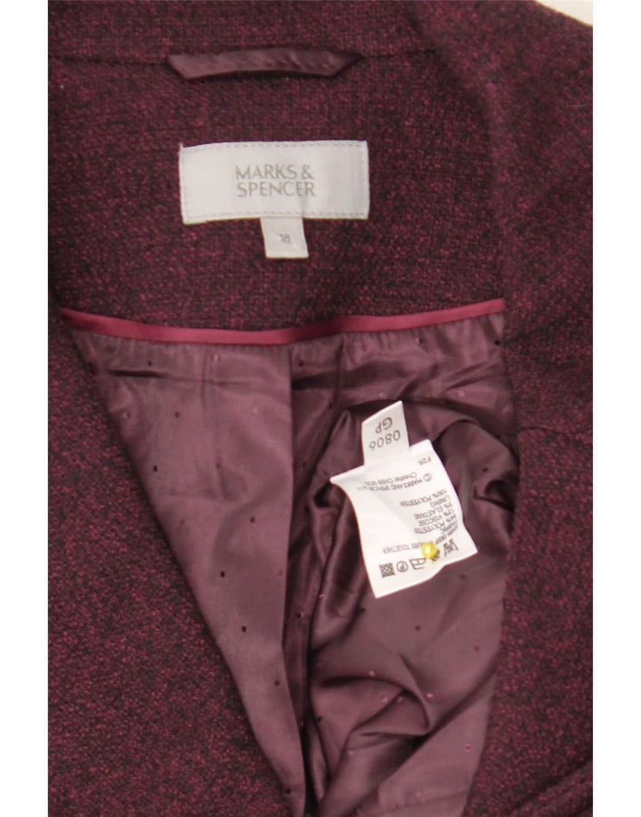 Giacca blazer doppiopetto da donna Marks & Spencer UK 18 XL Borgogna