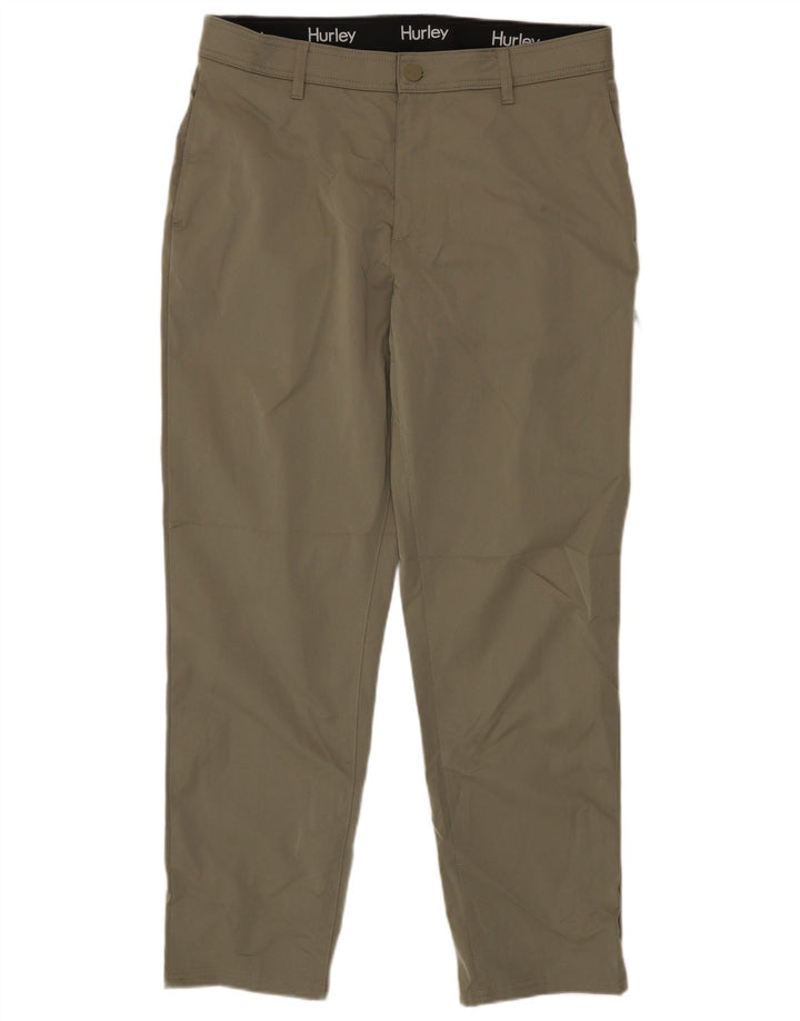 Pantaloni chino affusolati da uomo Hurley W36 L32 poliestere kaki