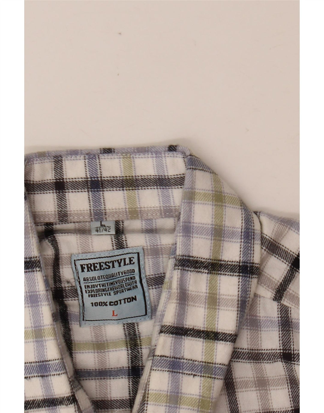 Camicia in flanella da uomo FREE STYLE taglia 41/42 grande cotone a quadri multicolore