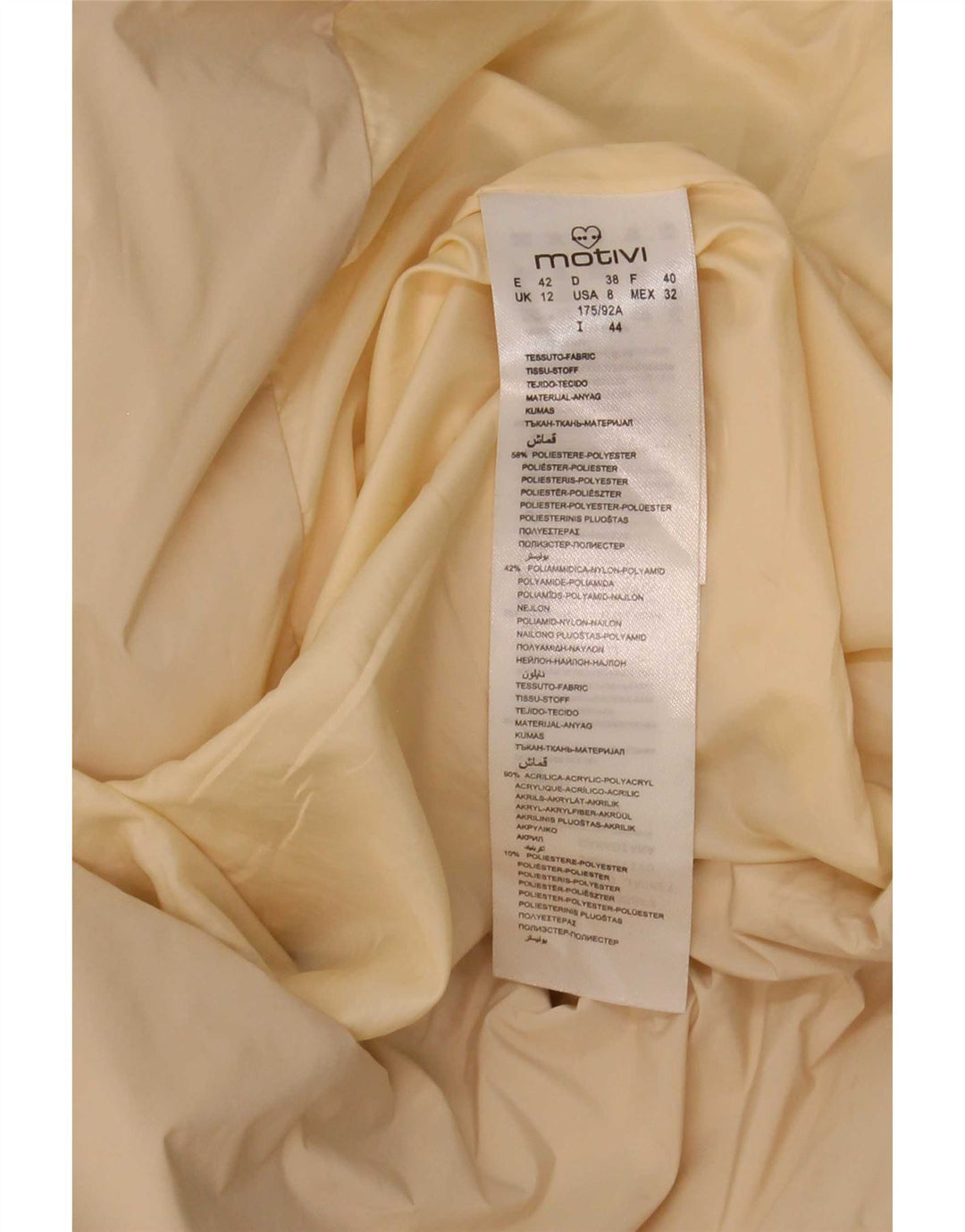 Cappotto imbottito con cappuccio da donna MOTIVI UK 12 Poliestere beige medio