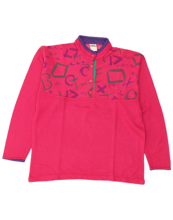 F.LLI Campagnolo Felpa da donna Maglione UK 18 XL Rosa geometrico