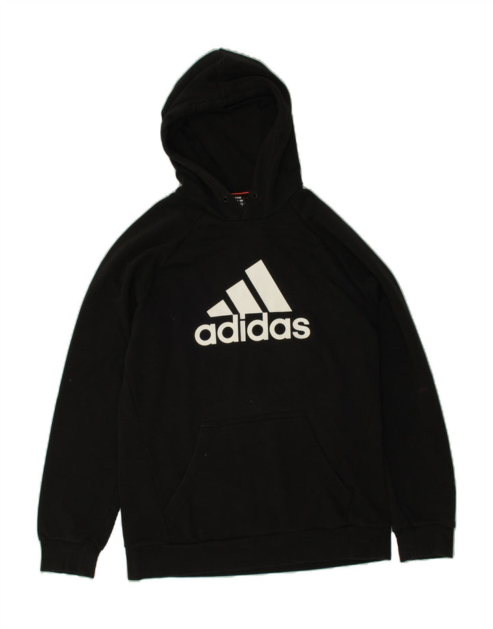 ADIDAS Mens Graphic Hoodie Jumper Medium Black Cotton Vintage Adidas and Second-Hand Adidas from Messina Hembry 