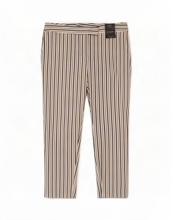 Pantaloni corti da donna Marks & Spencer UK 16 Large W34 L25 a righe bianche