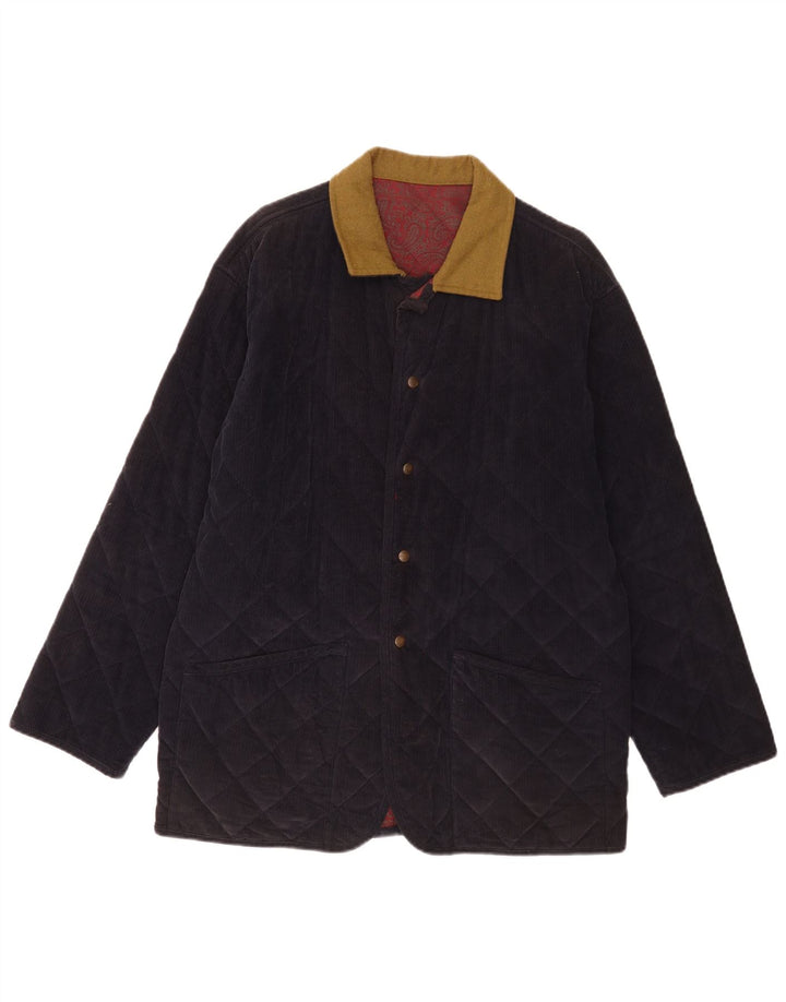 Giacca da uomo trapuntata in velluto a coste Via Ardigo IT 46 Small Blu Navy