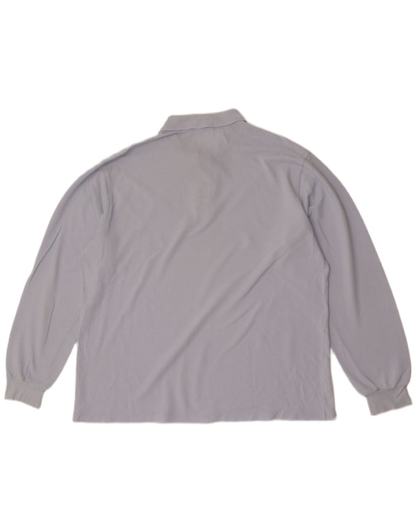 Polo da uomo a maniche lunghe Lacoste taglia 6 XL in cotone blu