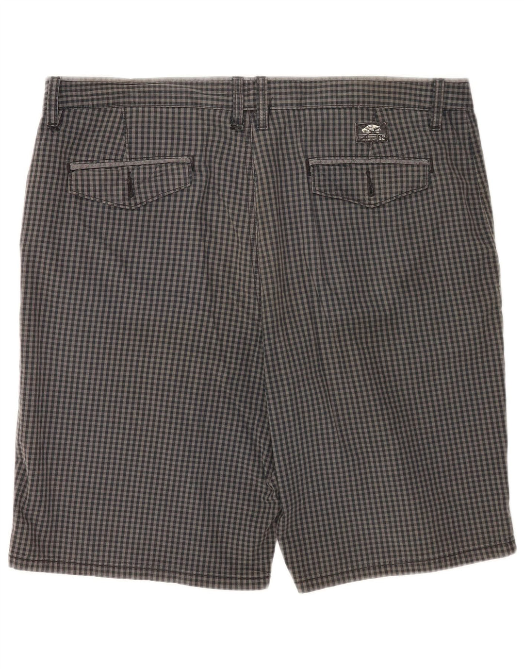 Pantaloncini chino da uomo Vans W36 grandi in cotone a quadretti grigi