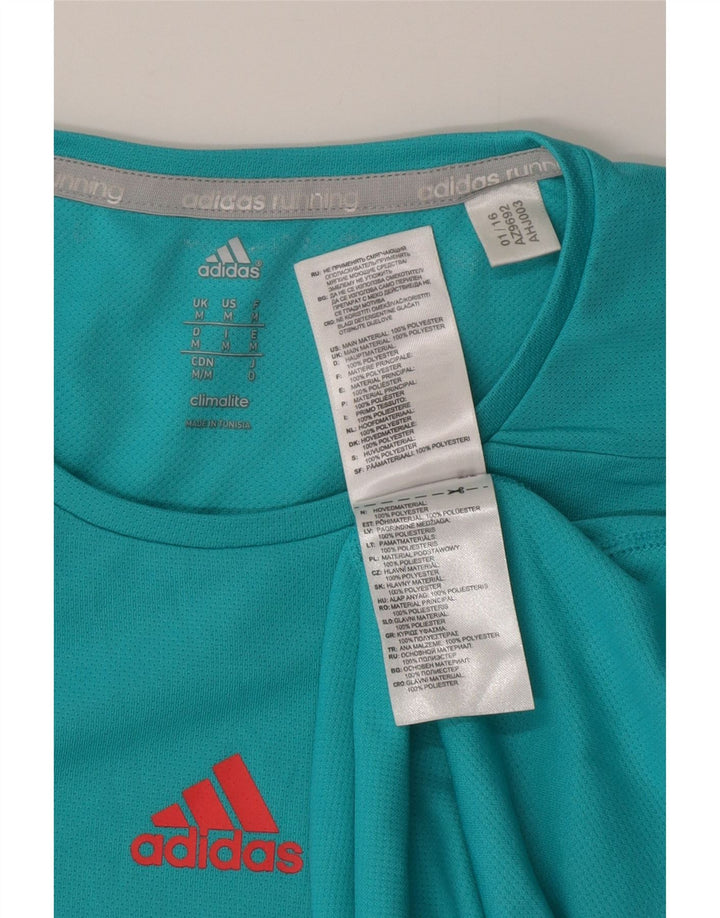 T-shirt grafica Adidas da uomo Roma Top in poliestere turchese medio