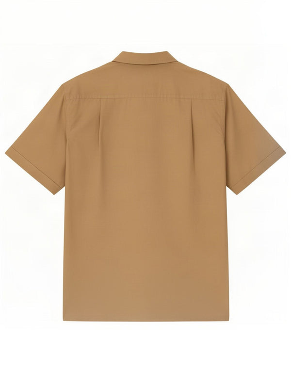 Camicia a maniche corte da uomo Nautica grande in cotone beige