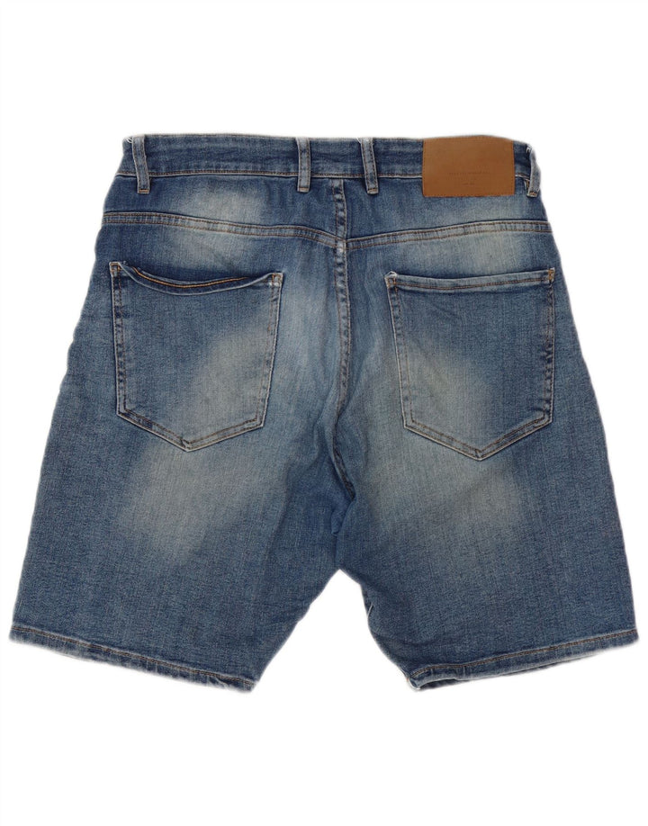 Pantaloncini di jeans da uomo Zara EU 44 Large W34 cotone blu