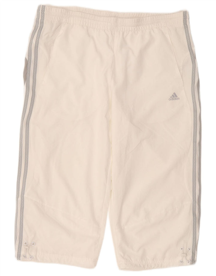 Pantaloncini sportivi Adidas Climalite da uomo grandi in poliestere bianco