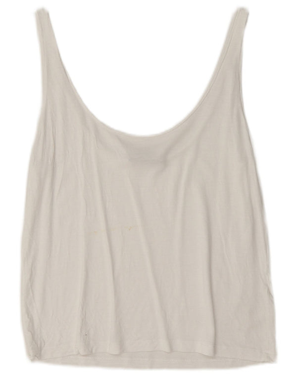Camicetta corta senza maniche da donna Zara UK 10 piccola bianca