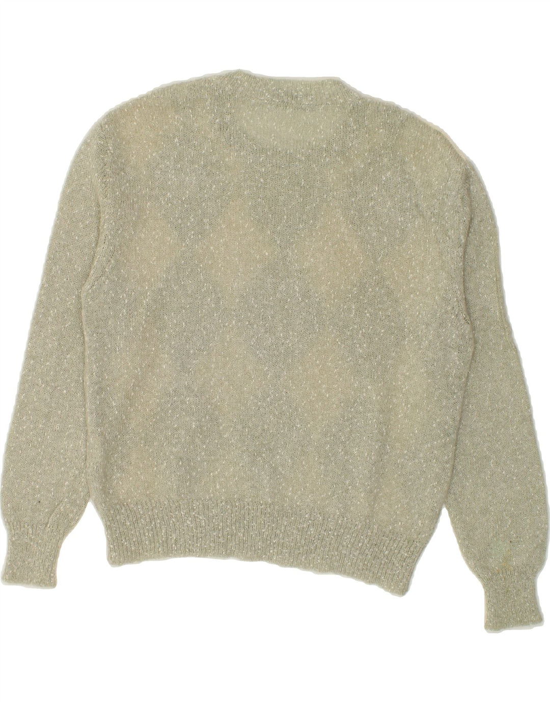 VINTAGE Womens Crew Neck Jumper Sweater IT 44 Medium Grey Argyle/Diamond Vintage Vintage and Second-Hand Vintage from Messina Hembry 