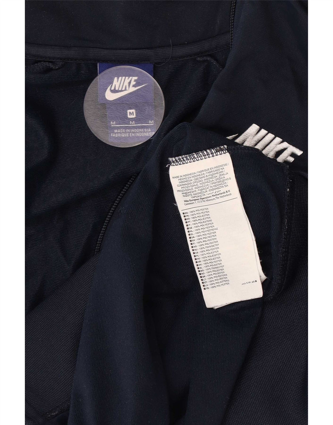 Giacca superiore della tuta da uomo Nike, poliestere color block medio blu navy