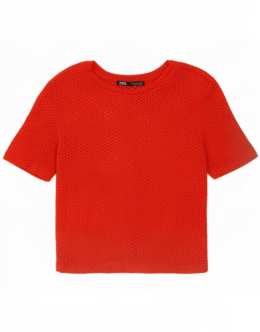 T-shirt corta da donna Zara UK 8 piccola rossa