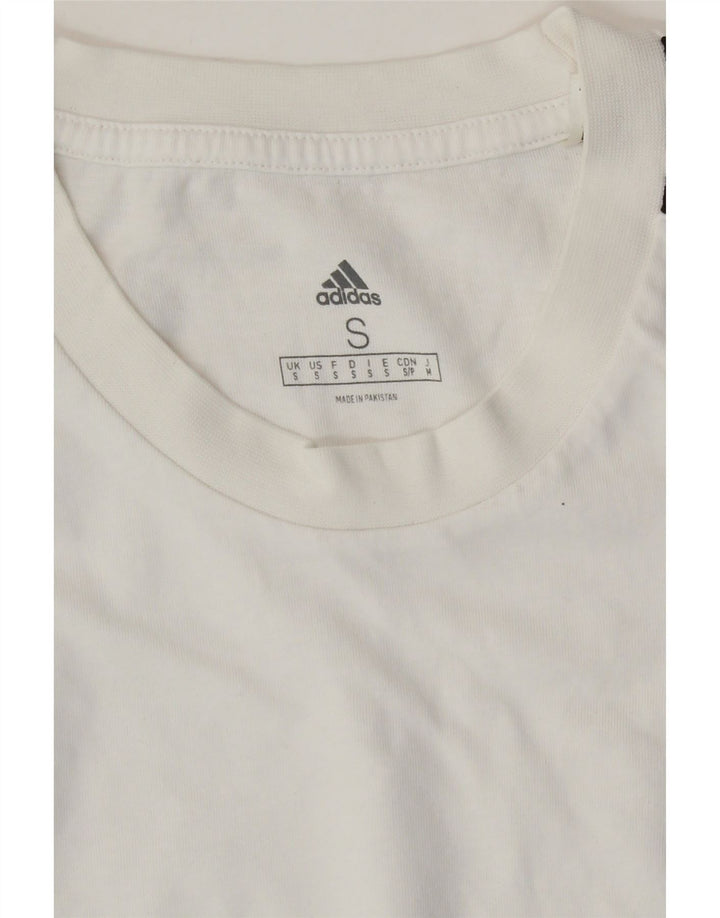 ADIDAS Mens T-Shirt Top Small White Cotton Vintage Adidas and Second-Hand Adidas from Messina Hembry 