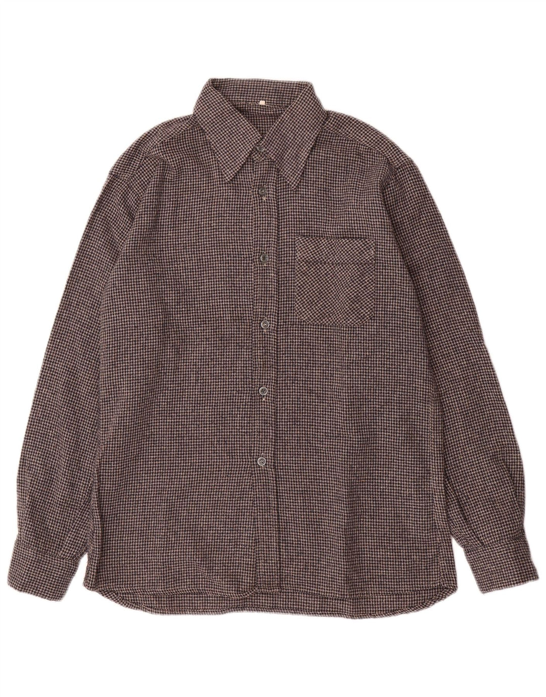 Camicia da uomo in flanella VINTAGE taglia 40 pied de poule grigio medio