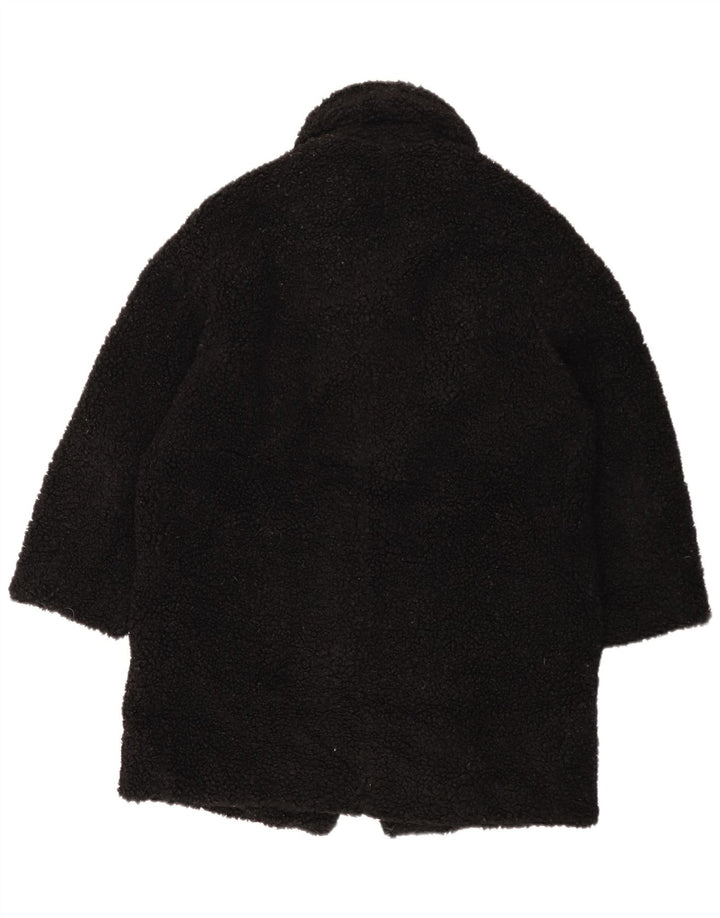 Soprabito oversize in pile da donna Zara UK 10 piccolo poliestere nero