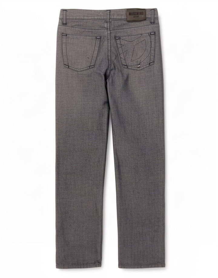 Jeans dritti da donna Moschino W30 L30 Grigi