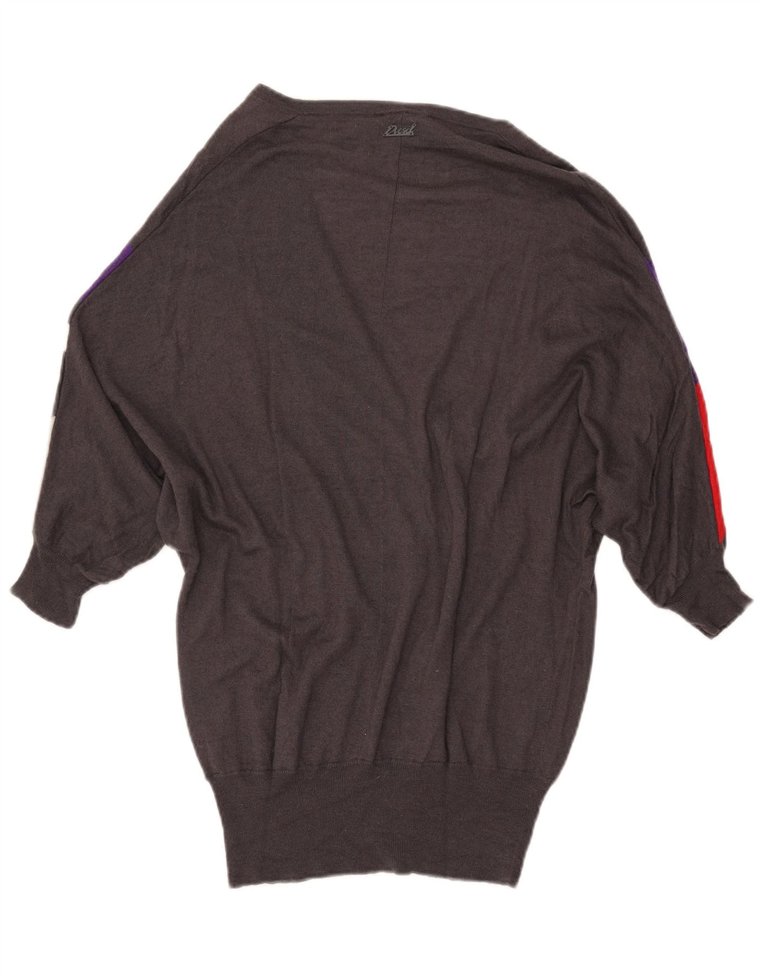 DIESEL Maglione cardigan lungo da donna UK 10 Small Grey Colourblock