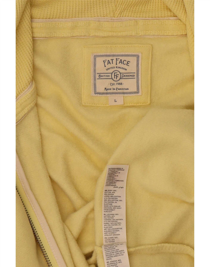 Maglione con cappuccio e zip da uomo Fat Face grande in cotone giallo