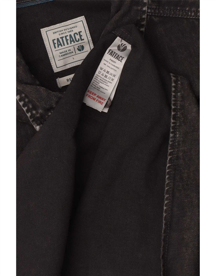 Camicia di jeans da uomo Fat Face grande cotone nero