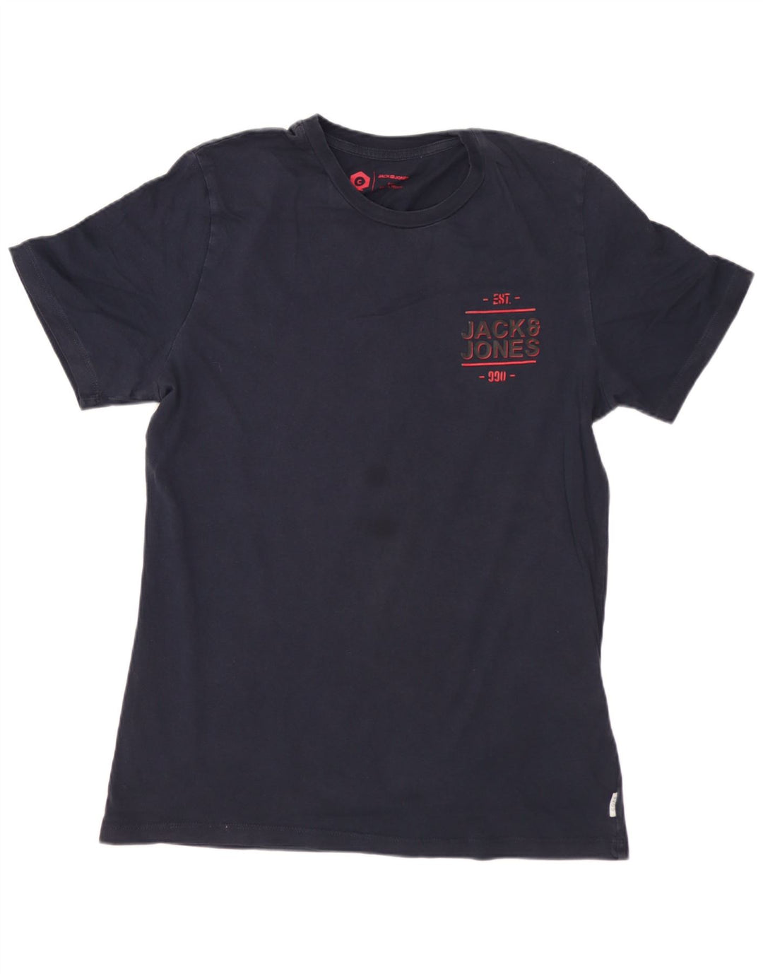 JACK & JONES T-shirt grafica da uomo Top Small in cotone blu navy