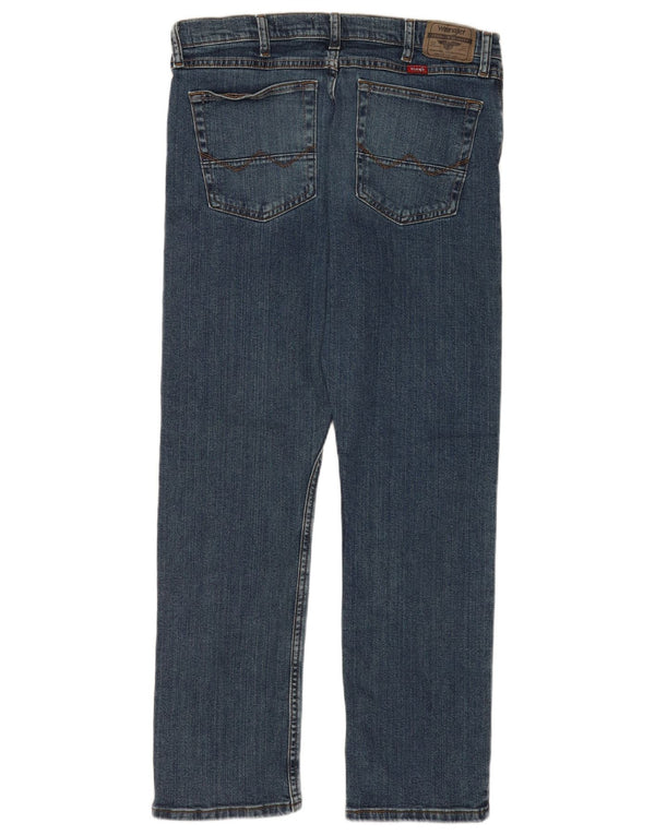 Jeans dritti slim da uomo Wrangler W34 L30 cotone blu