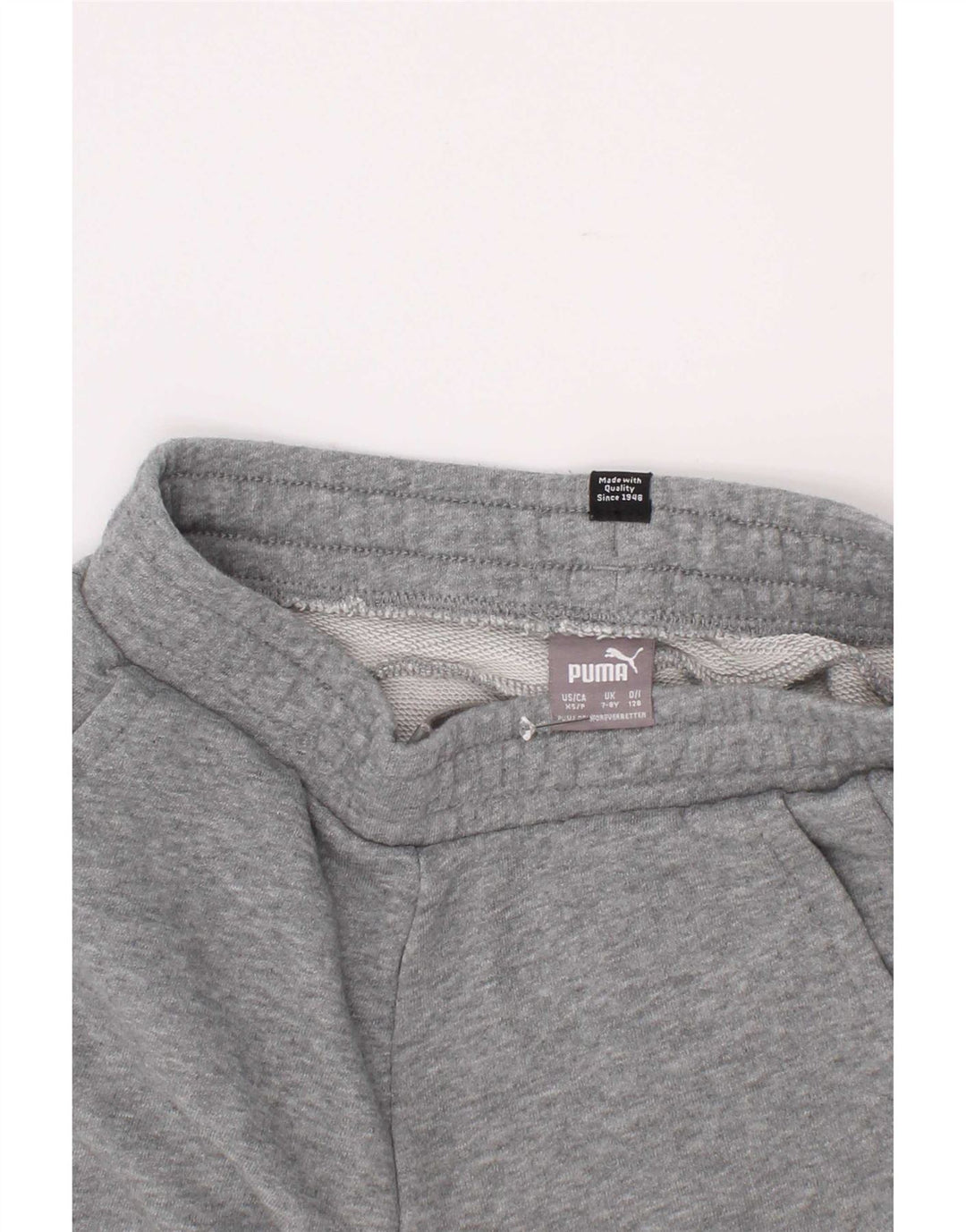 Pantaloncini sportivi Puma da bambino 7-8 anni in cotone grigio screziato