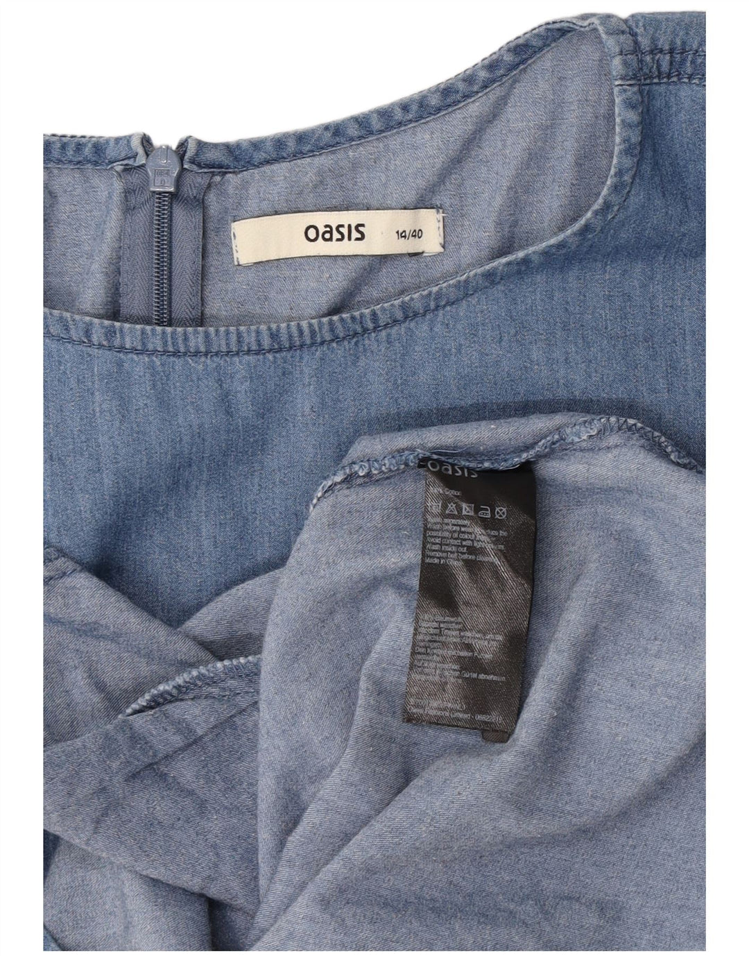 Abito in denim da donna Oasis UK 14 Cotone blu medio