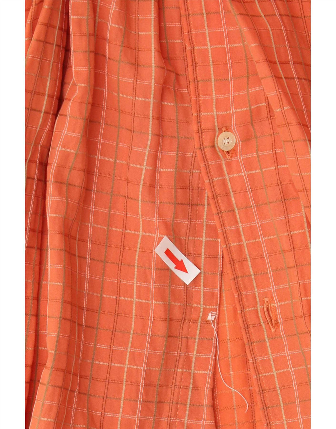 Camicia da uomo Lacoste taglia 39 cotone a quadri arancione medio