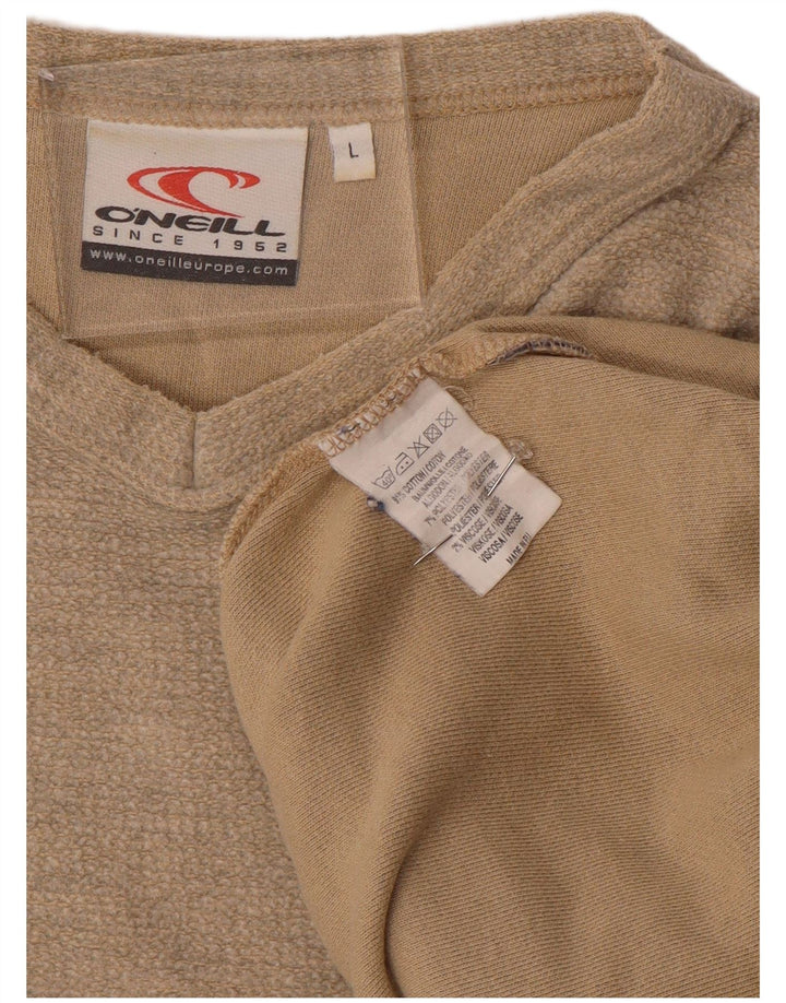 Top da uomo O'Neill a maniche lunghe in cotone beige grande