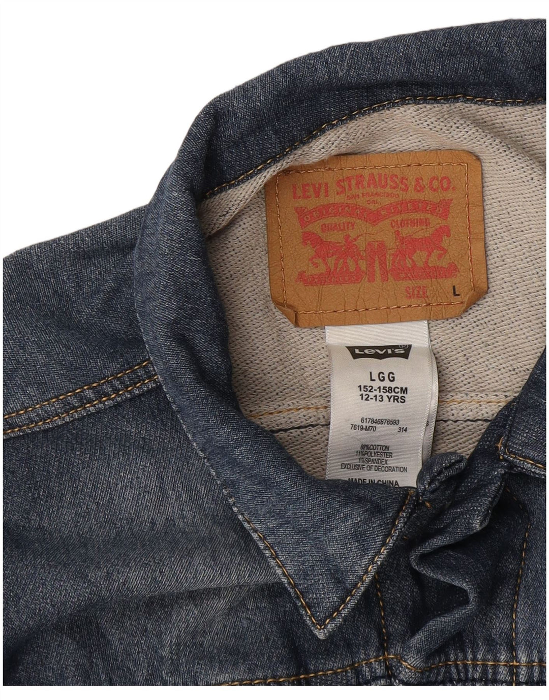 Giacca di jeans Levi's per ragazzi 12-13 anni grande in cotone blu