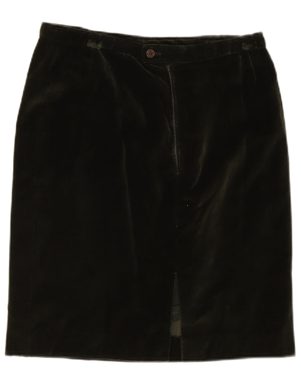 Gonna a tubino in velluto vintage da donna W28 verde medio