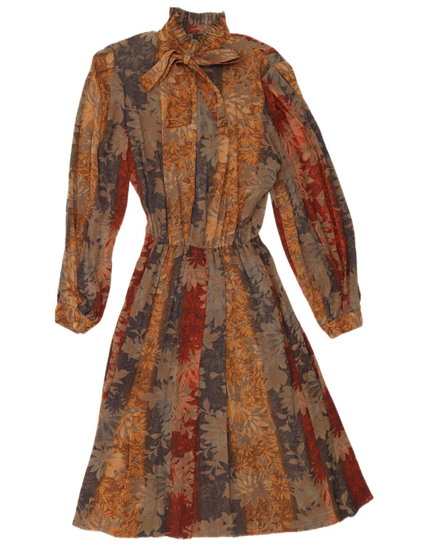 Abito lungo da donna a maniche lunghe Fiorella Rubino UK 14 Marrone medio floreale