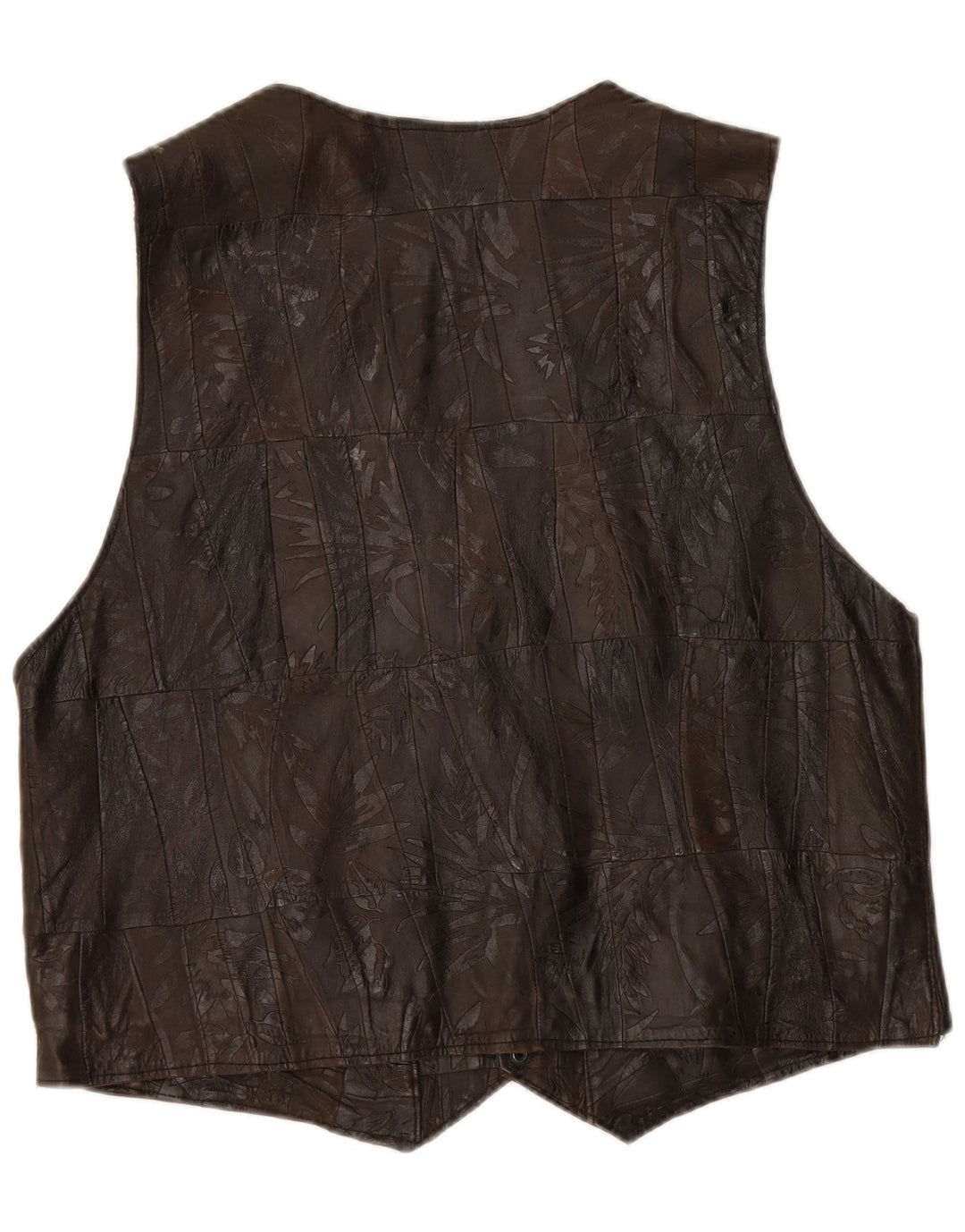 Gilet in pelle da uomo VINTAGE 2XL Patchwork marrone