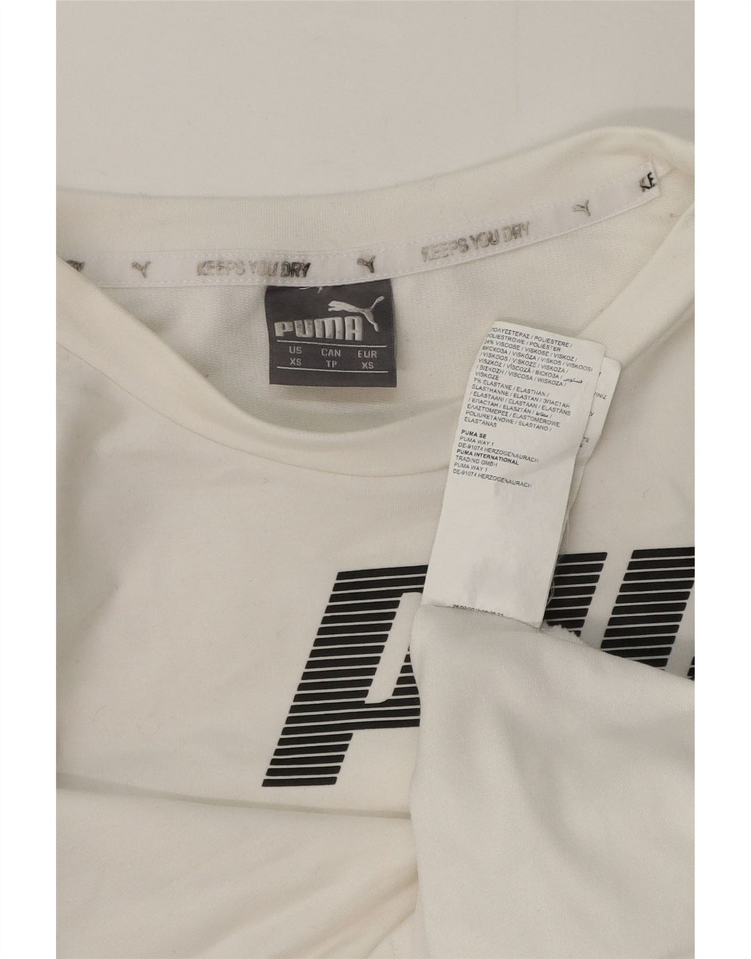 Felpa da donna con grafica corta oversize Puma da donna UK 6 XS bianca