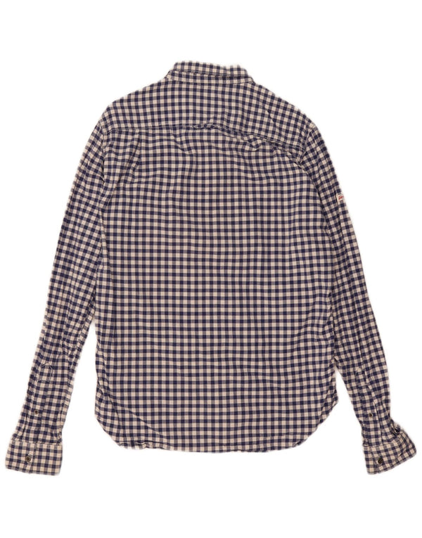 Camicia da uomo Superdry in cotone a quadretti blu medio
