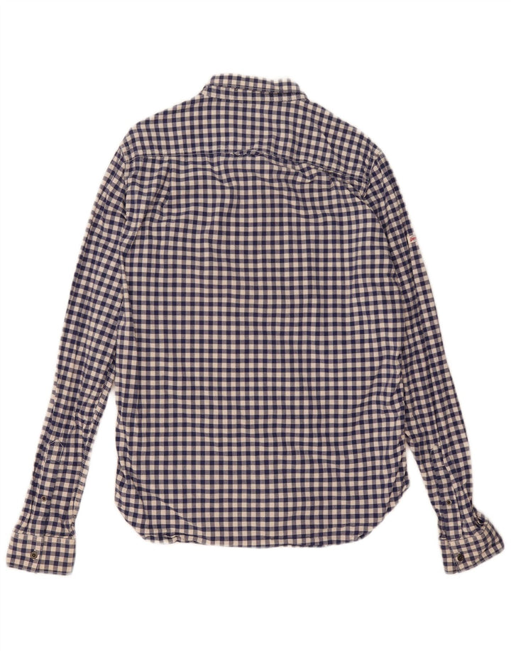Camicia da uomo Superdry in cotone a quadretti blu medio