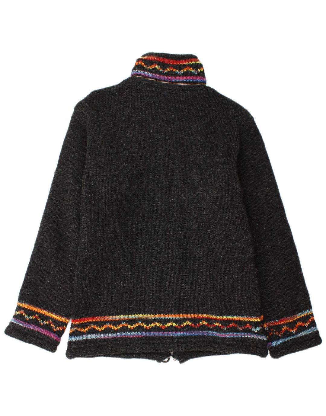Maglione cardigan con zip da uomo THC grande nero geometrico