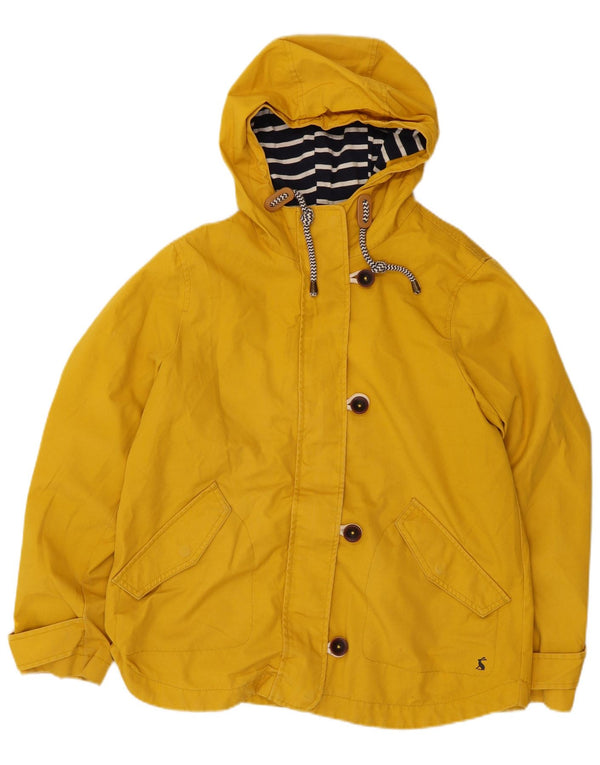 Giacca antipioggia con cappuccio da donna Joules UK 12 cotone giallo medio