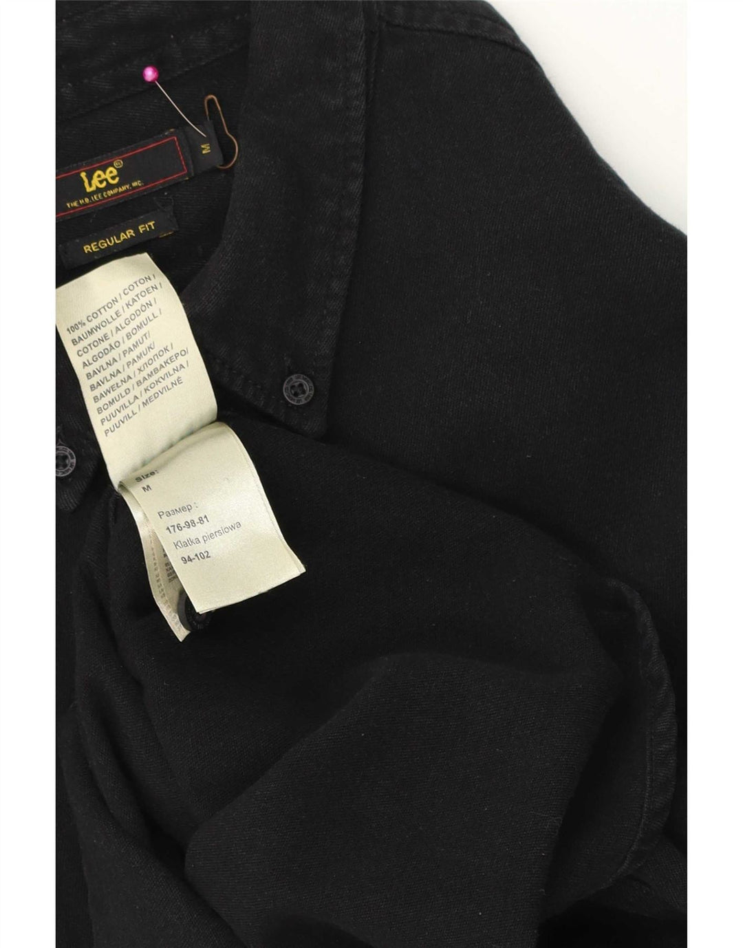 Camicia Lee da uomo vestibilità regolare in cotone nero medio
