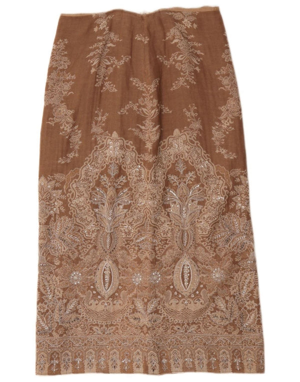 Gonna longuette da donna Luisa Spagnoli IT 46 Large W32 Lana Paisley marrone